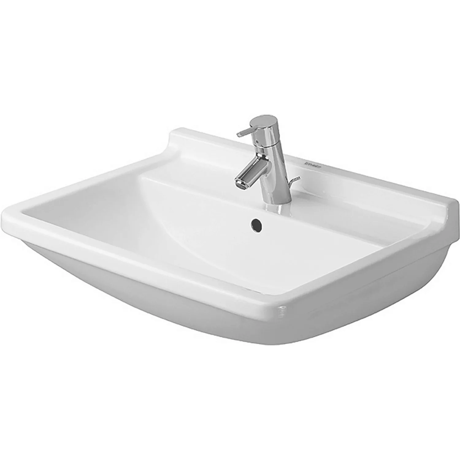 Duravit Waschbecken Starck 3 65 cm Weiß mit Überlauf und 1 Hahnloch WonderG günstig online kaufen