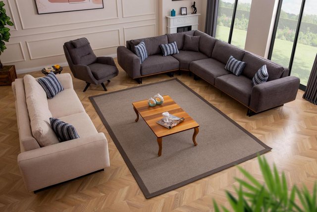 Xlmoebel Ecksofa Hochwertiges Wohnzimmer-Ensemble mit Ecksofa in L-Form, be günstig online kaufen