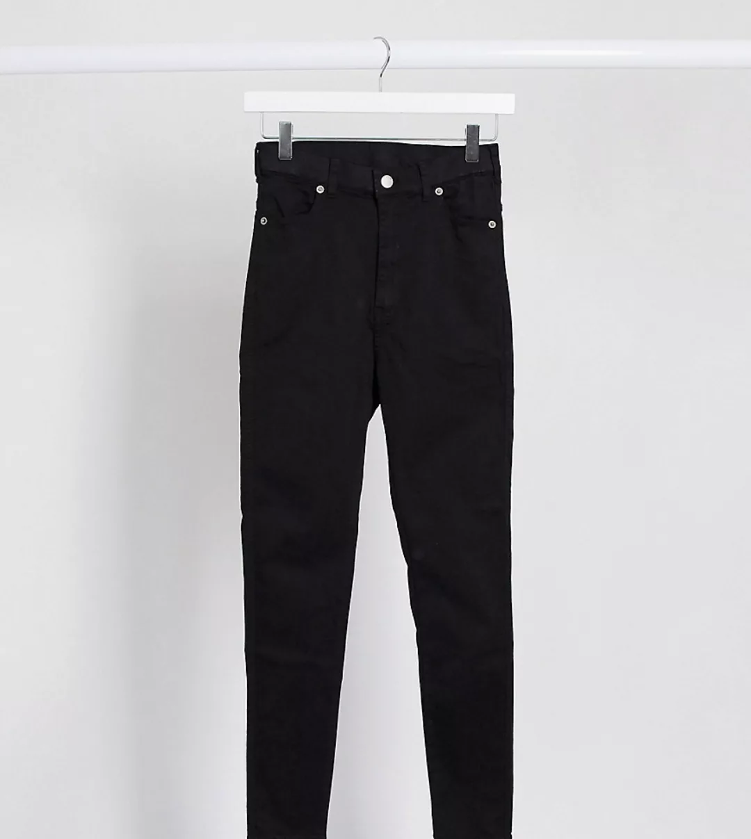 Dr Denim Petite – Moxy – Enge Jeans mit superhohem Bund-Schwarz günstig online kaufen