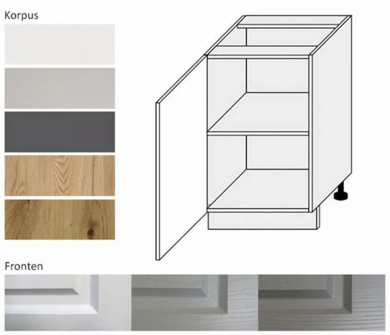 Feldmann-Wohnen Unterschrank Elbing (Elbing, 1-St) 50cm Front- und Korpusfa günstig online kaufen