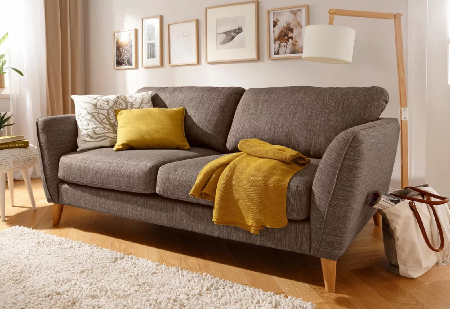 Home affaire 3-Sitzer MARSEILLE Sofa 206 cm, mit Massivholzbeinen aus Eiche günstig online kaufen