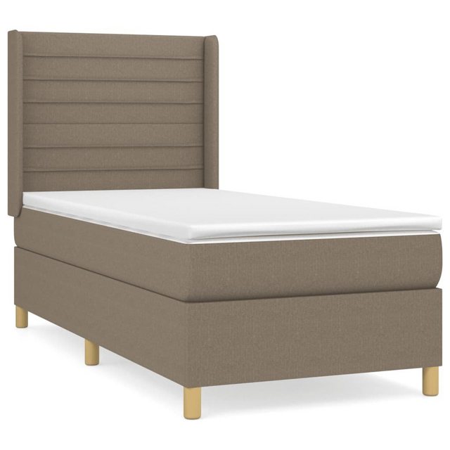 vidaXL Bettgestell Boxspringbett mit Matratze Taupe 90x200 cm Stoff Bett Be günstig online kaufen