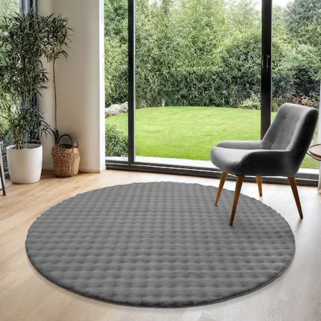 the carpet Teppich »Peak«, rund, 16 mm Höhe, kuscheliger Wohnzimmer Bubble günstig online kaufen