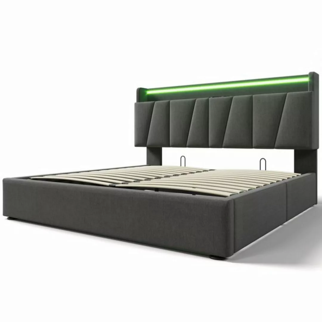 REDOM Polsterbett Doppelbett mit aufladen USB Ladefunktion (Stauraumbetten günstig online kaufen
