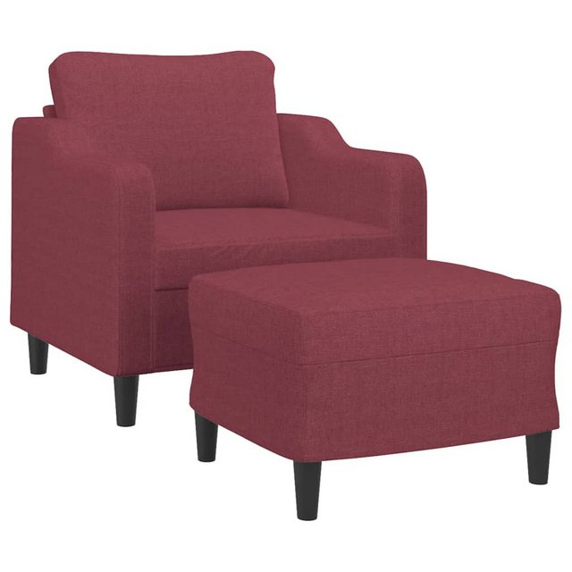 vidaXL Sofa Sessel mit Hocker Weinrot 60 cm Stoff günstig online kaufen