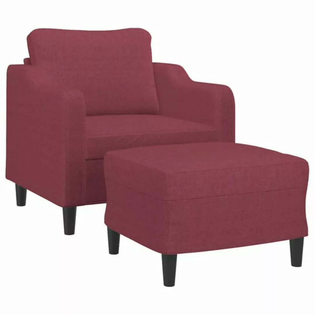 vidaXL Sofa Sessel mit Hocker Weinrot 60 cm Stoff günstig online kaufen