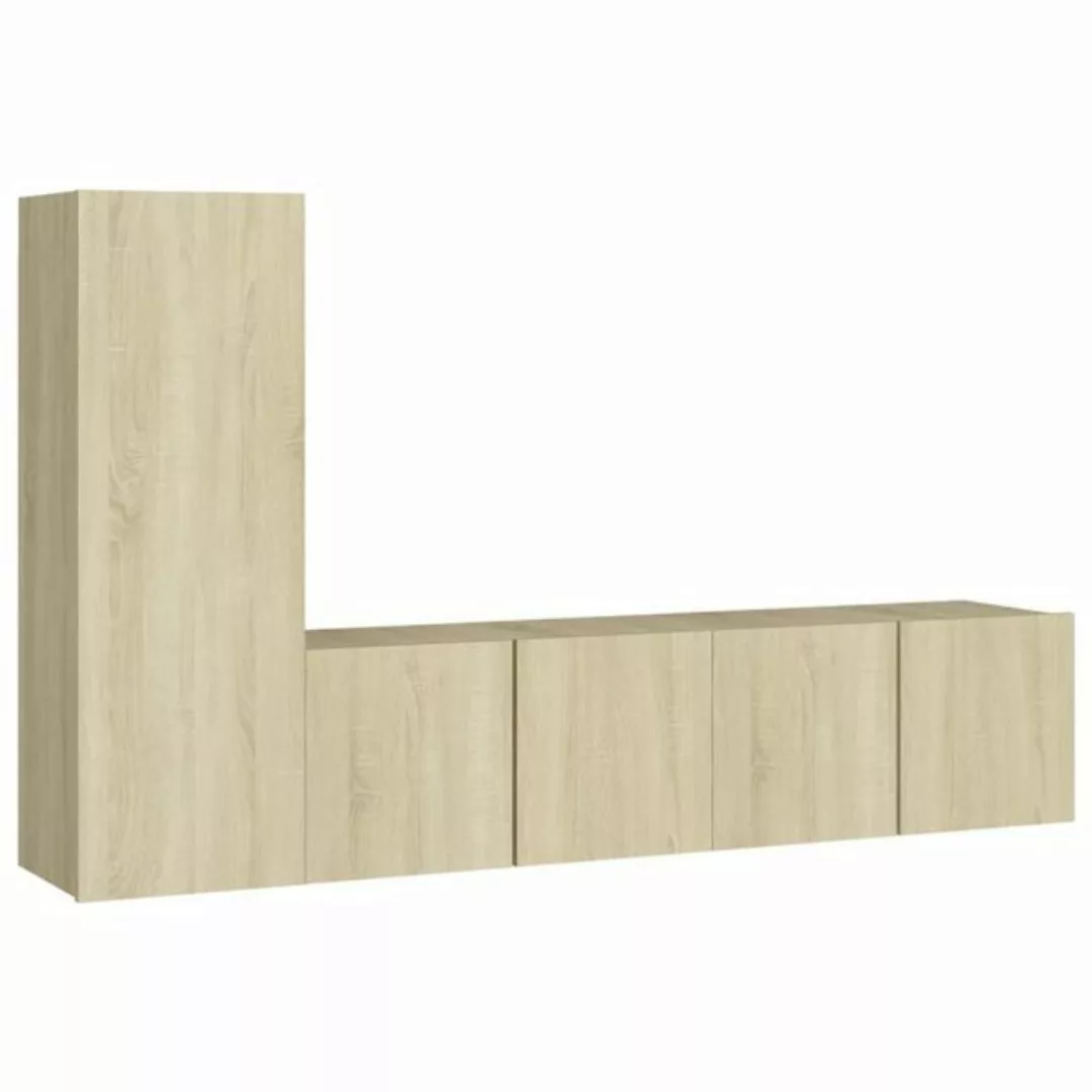 vidaXL TV-Schrank 3-tlg TV-Schrank-Set Sonoma Eiche Spanplatte günstig online kaufen