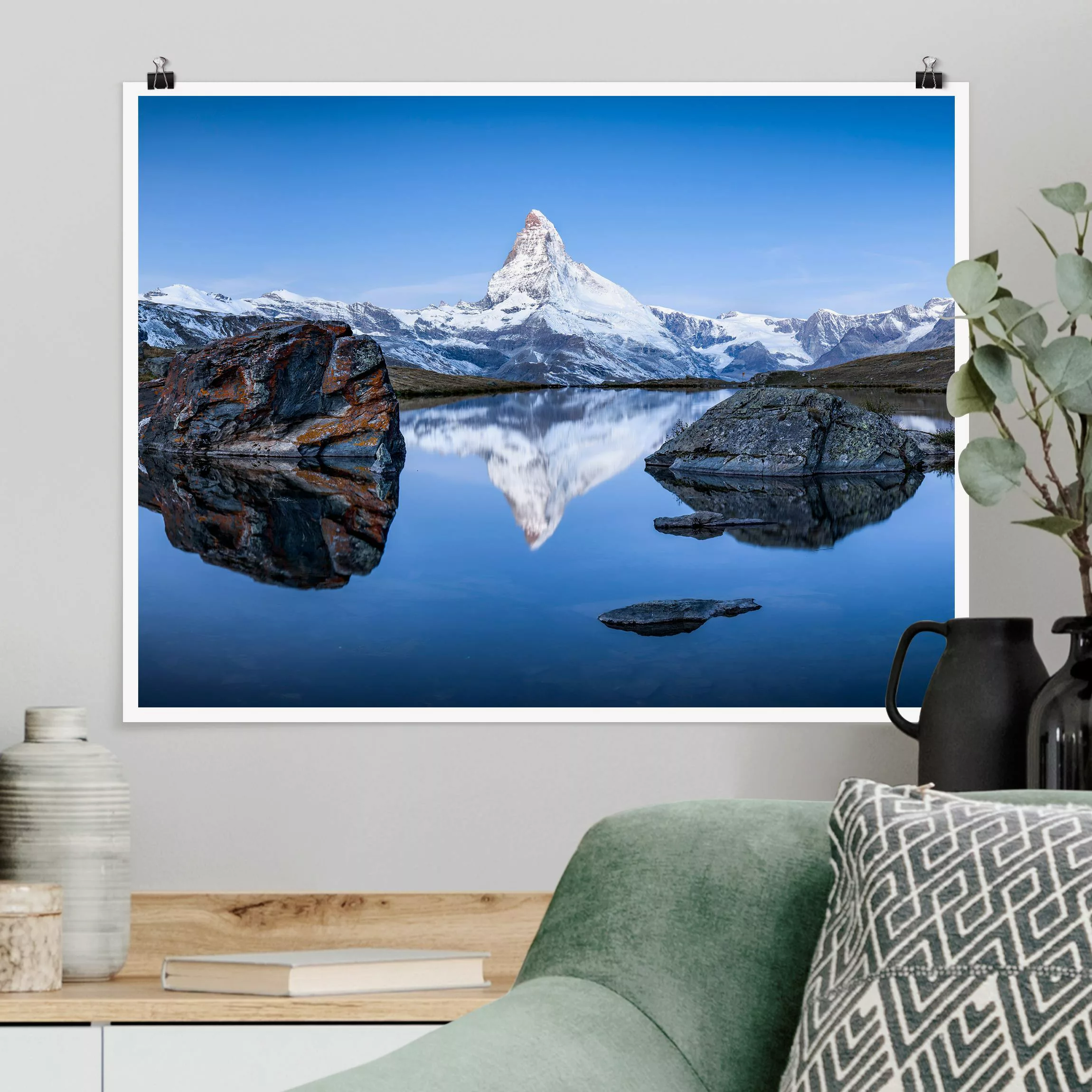 Poster Stellisee vor dem Matterhorn günstig online kaufen