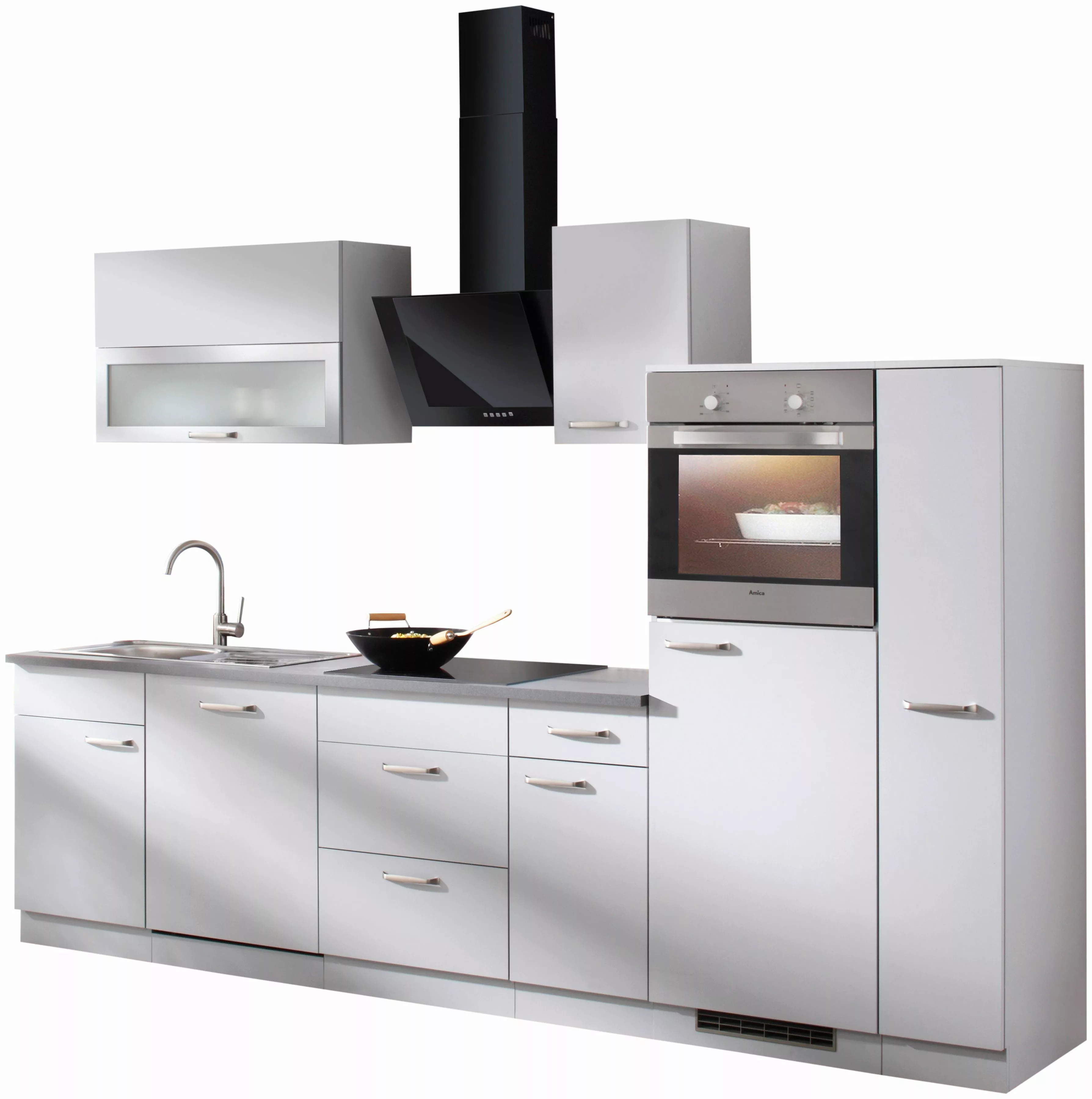 wiho Küchen Küchenzeile "Michigan", mit E-Geräten, Gesamtbreite 300 cm günstig online kaufen