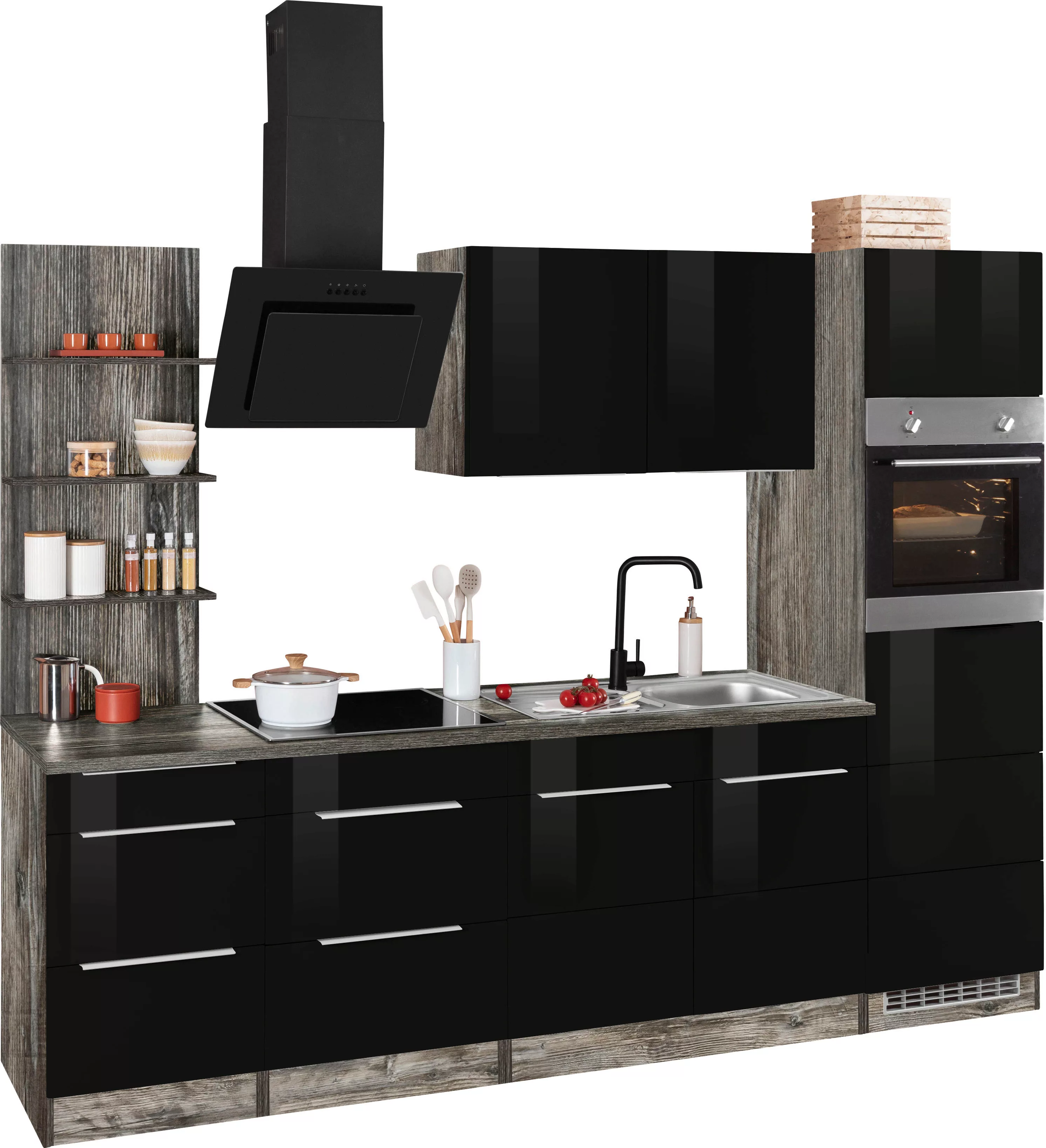 Kochstation Küchenzeile "KS-Brindisi", mit E-Geräten, Breite 270 cm günstig online kaufen