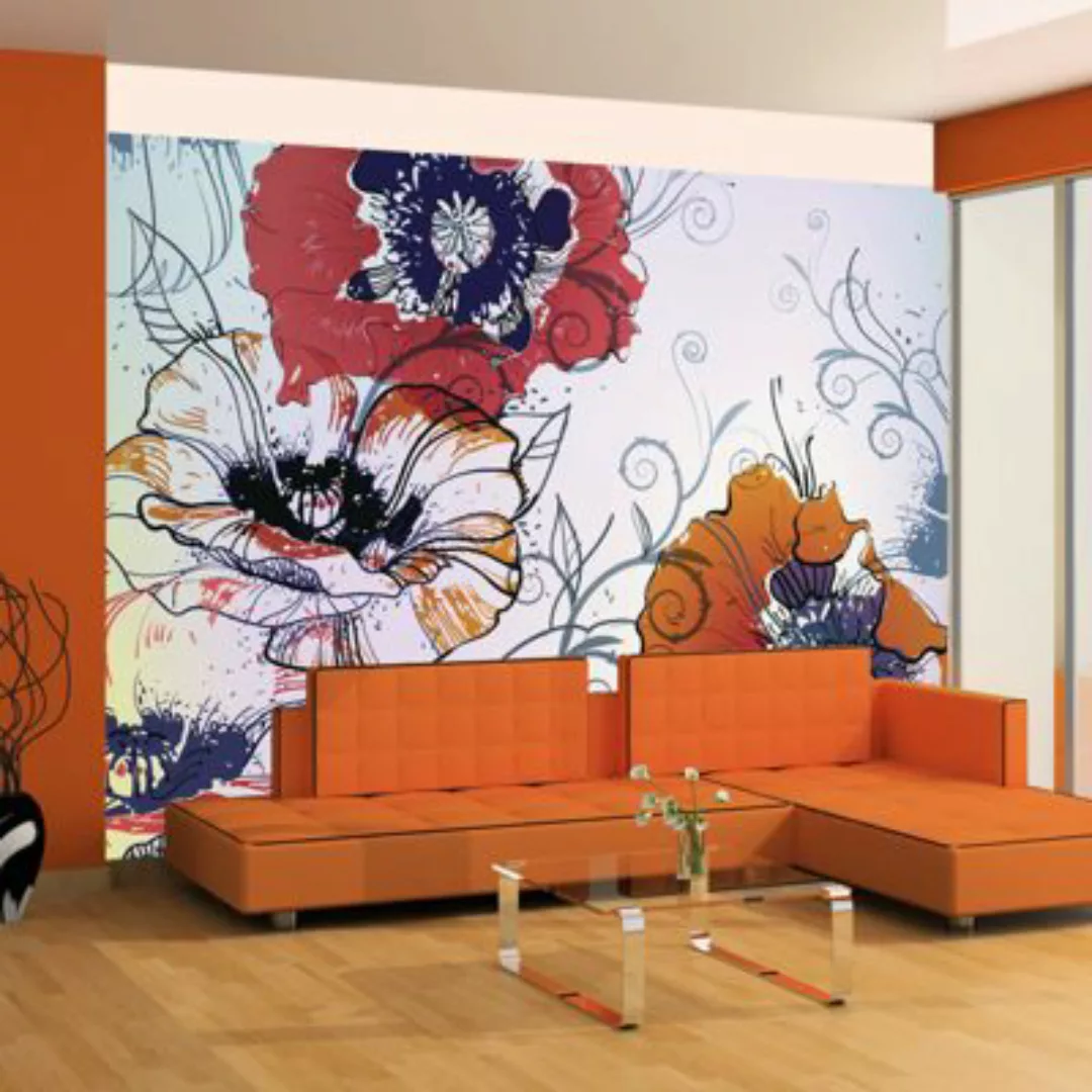 artgeist Fototapete Delikates Blumendesign mehrfarbig Gr. 300 x 231 günstig online kaufen