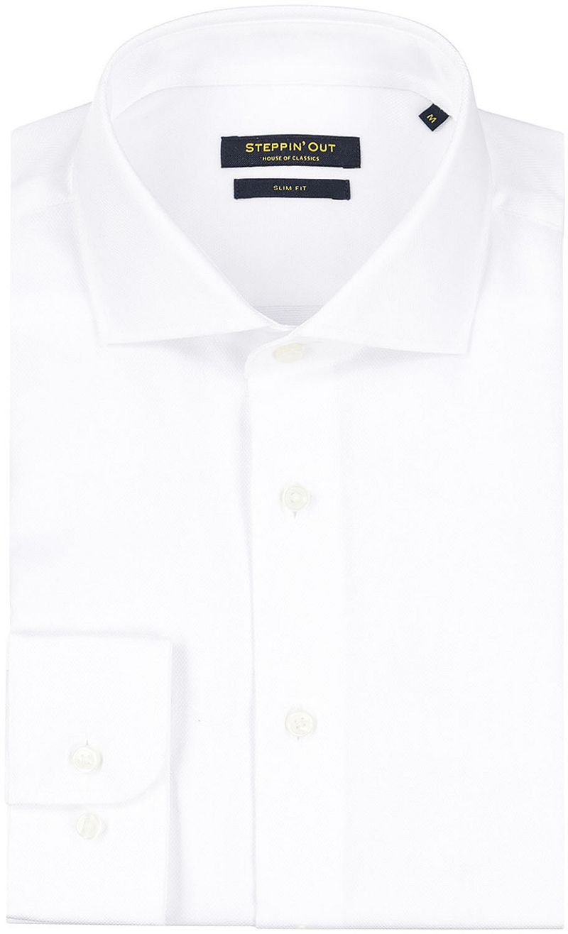 Steppin' Out Hemd Slim-Fit Dobby Weiß - Größe 3XL günstig online kaufen