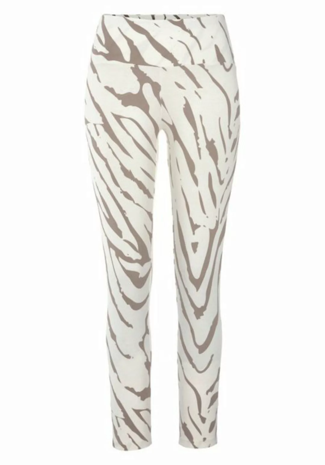 LASCANA Leggings -Loungehose mit Zebramuster und breitem Bund, Loungewear günstig online kaufen