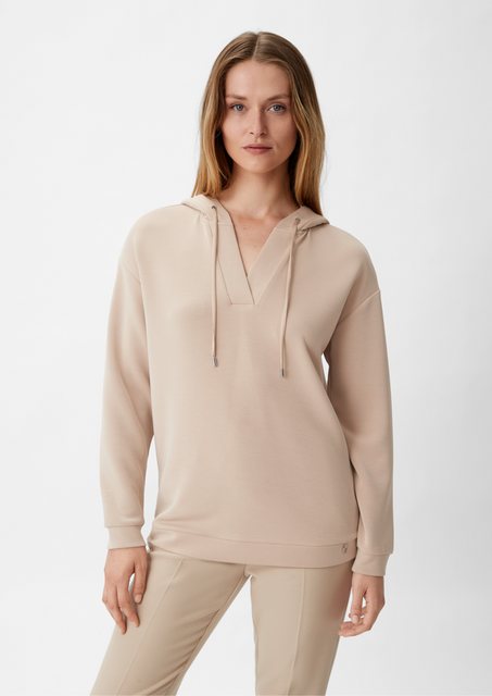 Comma Sweatshirt Sweatshirt mit tiefem V-Ausschnitt günstig online kaufen