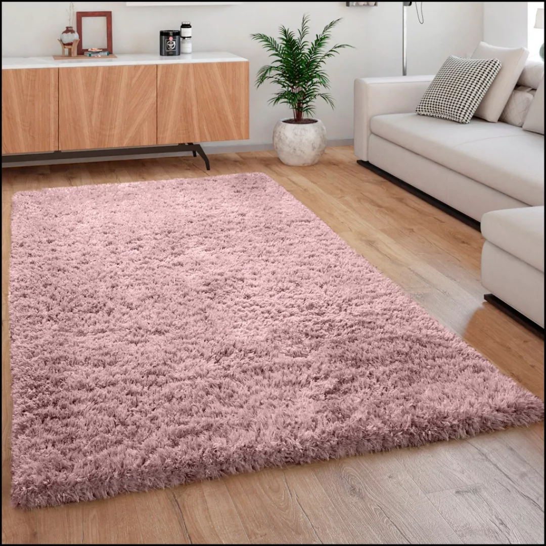 Paco Home Hochflor-Teppich »Milano 861«, rechteckig, Uni-Farben, Flokati-Op günstig online kaufen