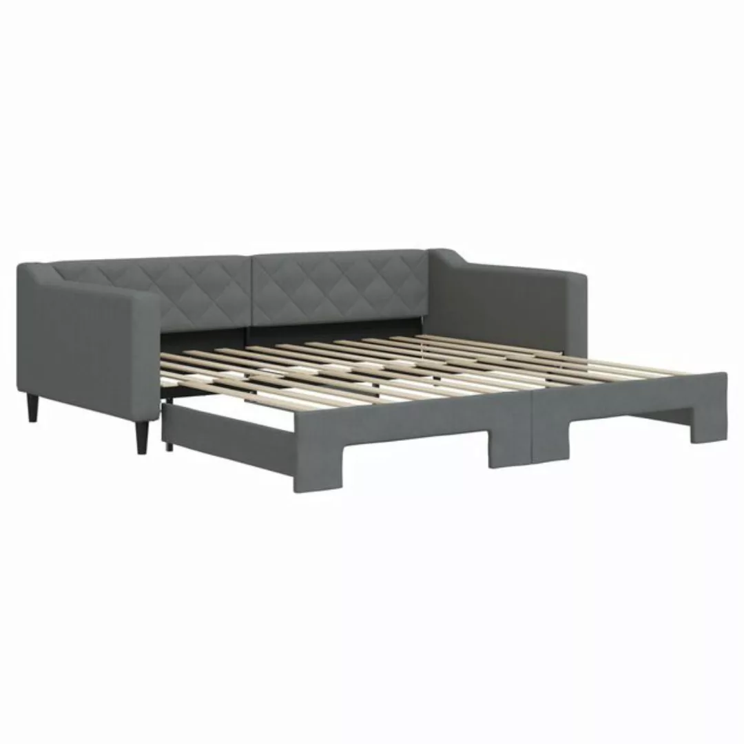 vidaXL Gästebett Gästebett Tagesbett Ausziehbar Dunkelgrau 100x200 cm Stoff günstig online kaufen