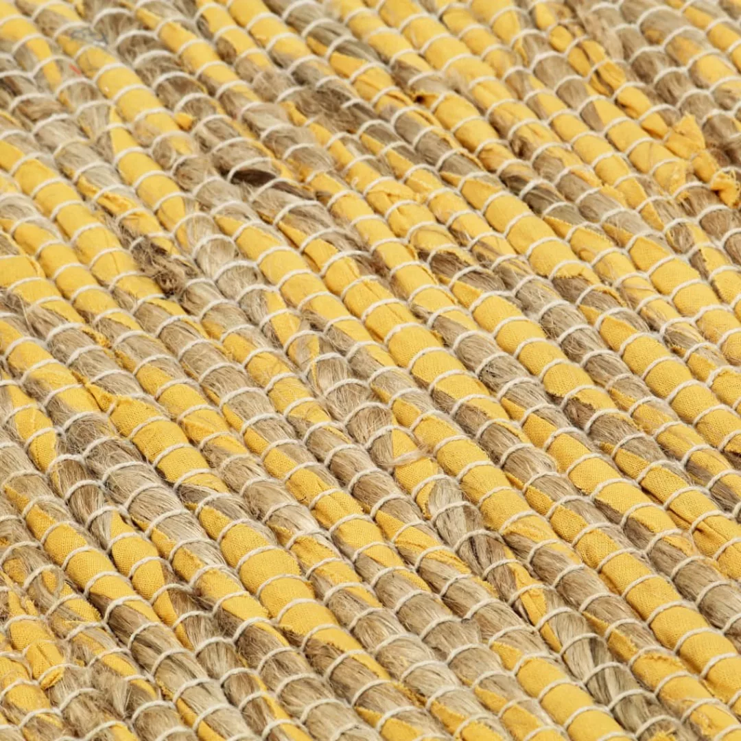 Teppich Handgefertigt Jute Gelb Und Natur 80x160 Cm günstig online kaufen