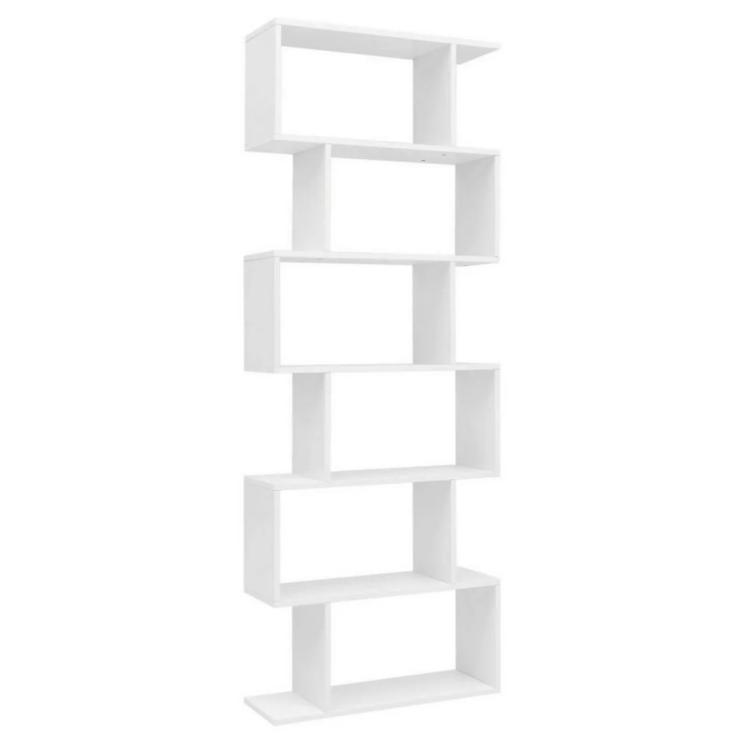 Bücherregal 70 x 23,5 x 190,5 cm weiß | Standregal 6 Fächer | Kleine Design günstig online kaufen