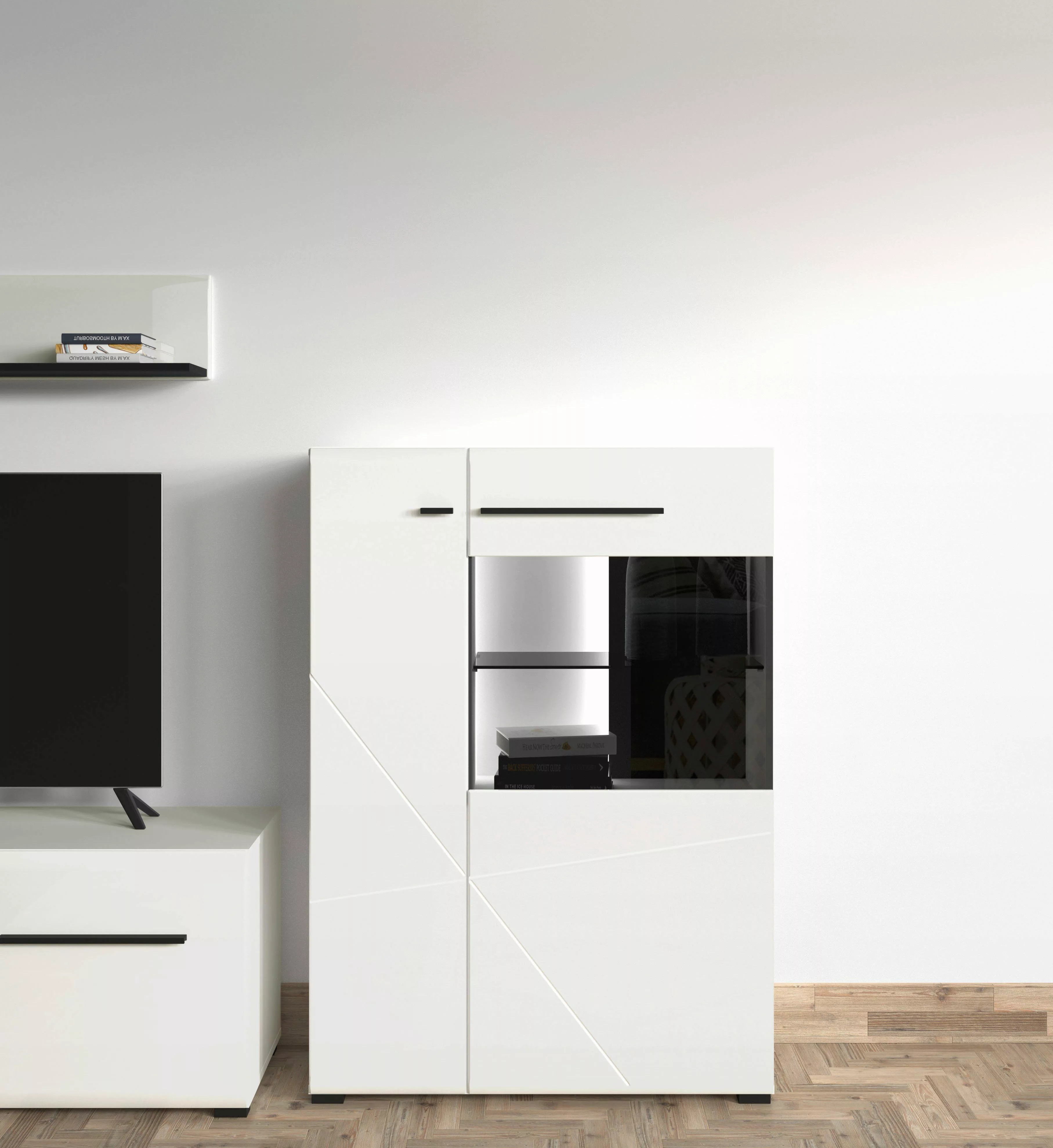 INOSIGN Highboard "Trentino", Vitrine, Soft-Close-Funktion, Hochglanzfronte günstig online kaufen