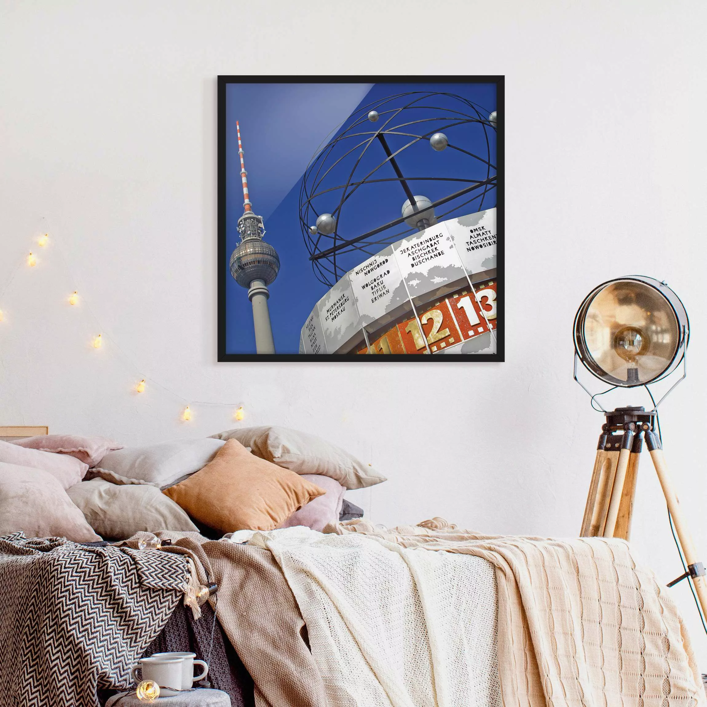 Bild mit Rahmen Spruch - Quadrat Berlin Alexanderplatz günstig online kaufen