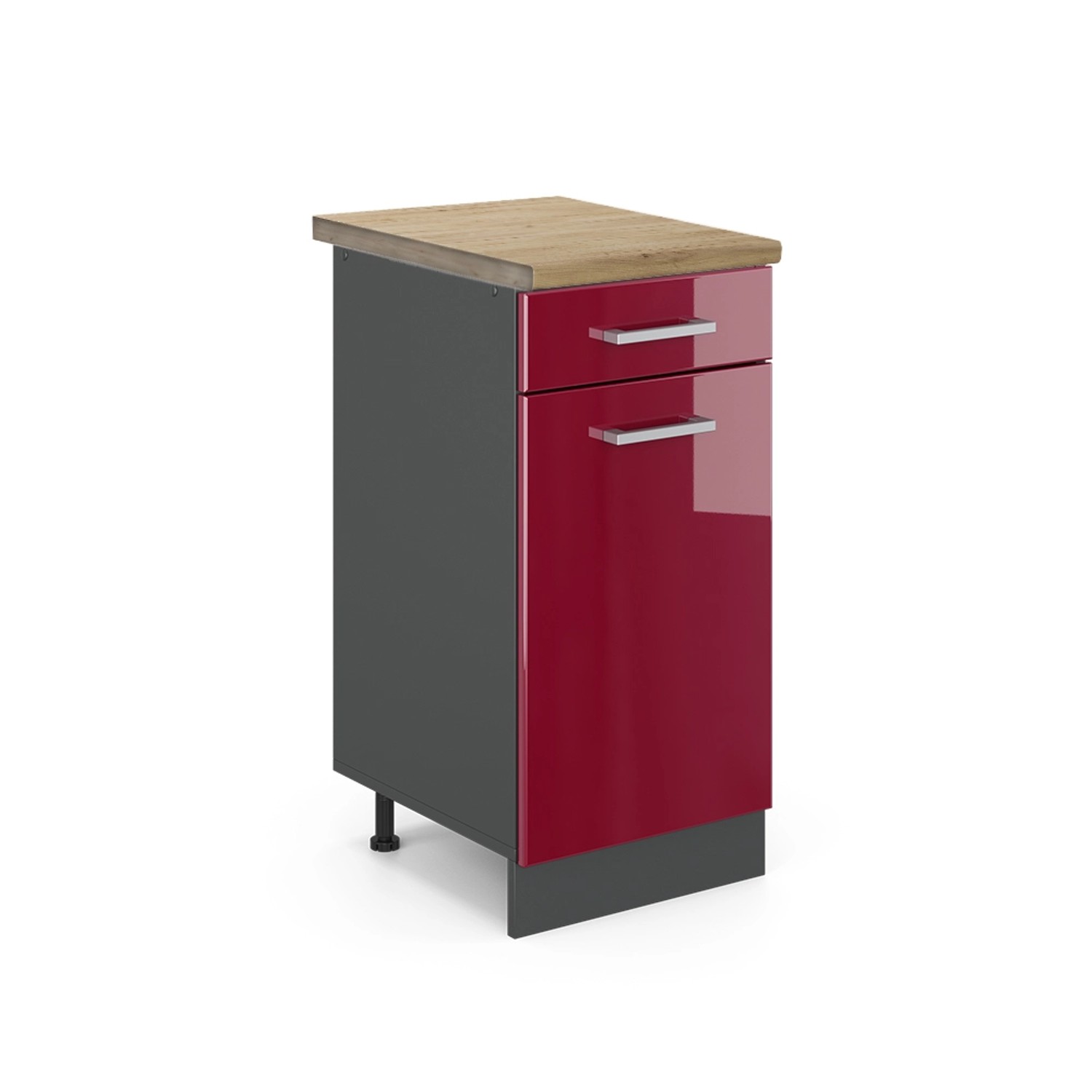Vicco Unterschrank R-Line, Bordeaux Hochglanz/Anthrazit, 40 günstig online kaufen