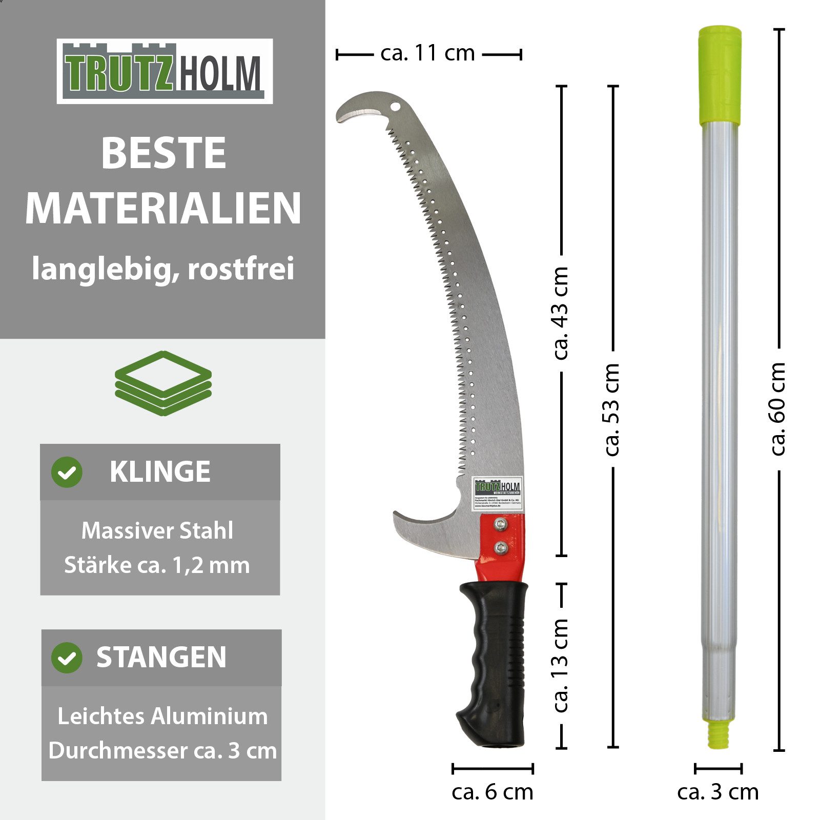TRUTZHOLM Gartensäge Astsäge 4,2 m Teleskopsäge günstig online kaufen