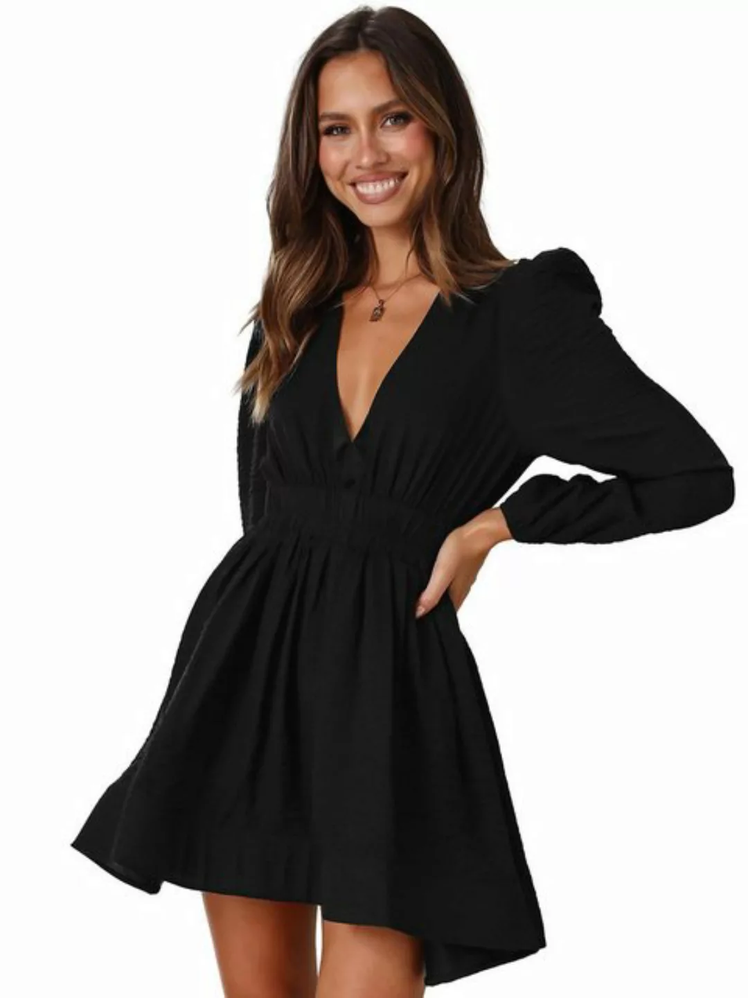 Orient Phoenix A-Linien-Kleid Damen Minikleid mit langen Ärmeln, A-Linien-K günstig online kaufen