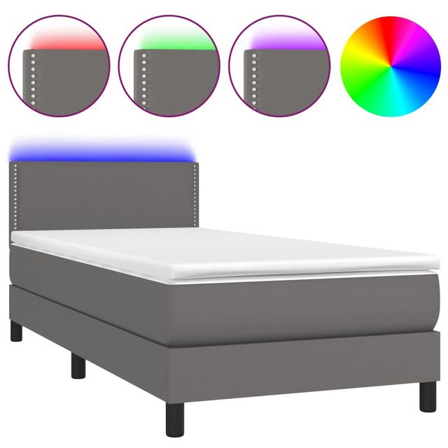 vidaXL Boxspringbett Bett Boxspringbett mit Matratze & LED Kunstleder (80 x günstig online kaufen