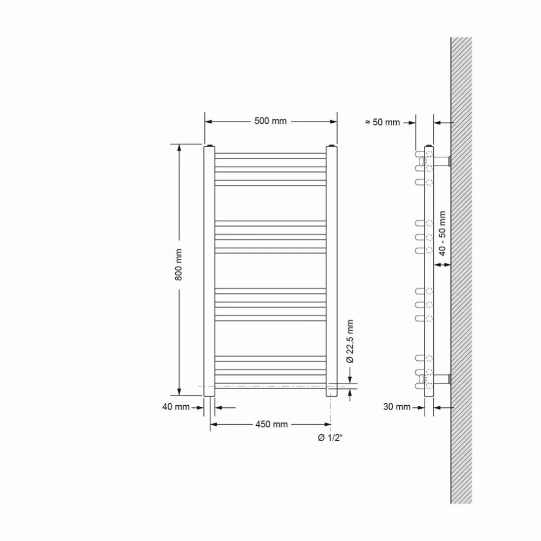 LuxeBath Badheizkörper Designheizkörper Handtuchwärmer Handtuchtrockner, Ha günstig online kaufen