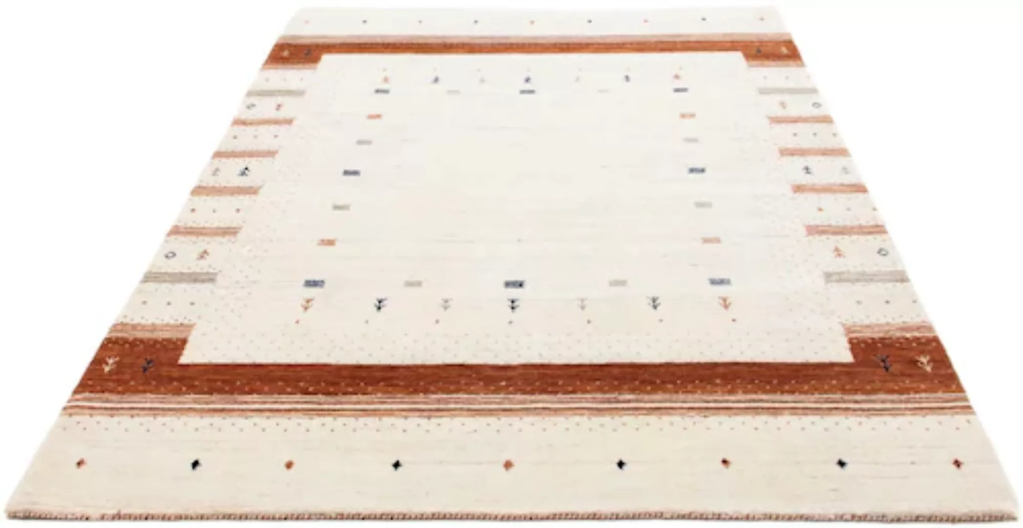 morgenland Wollteppich »Loribaft Bordüre Beige 200 x 143 cm«, rechteckig günstig online kaufen