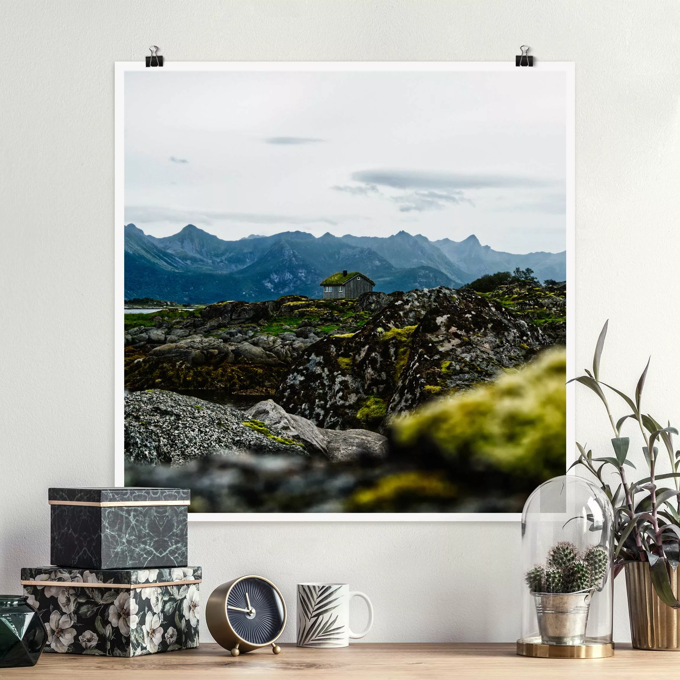 Poster Einsame Hütte in Norwegen günstig online kaufen