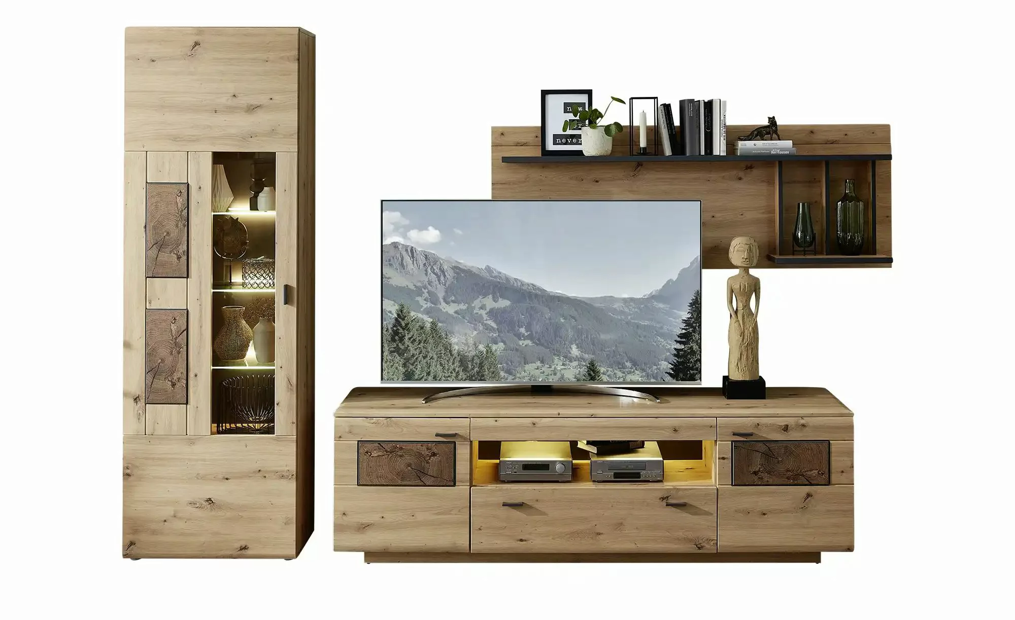 uno Wohnkombination  Madera II ¦ holzfarben ¦ Maße (cm): B: 300 H: 201 T: 4 günstig online kaufen