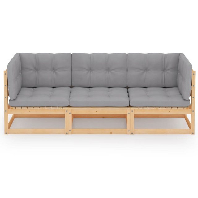 3-sitzer-gartensofa Mit Kissen Kiefer Massivholz günstig online kaufen