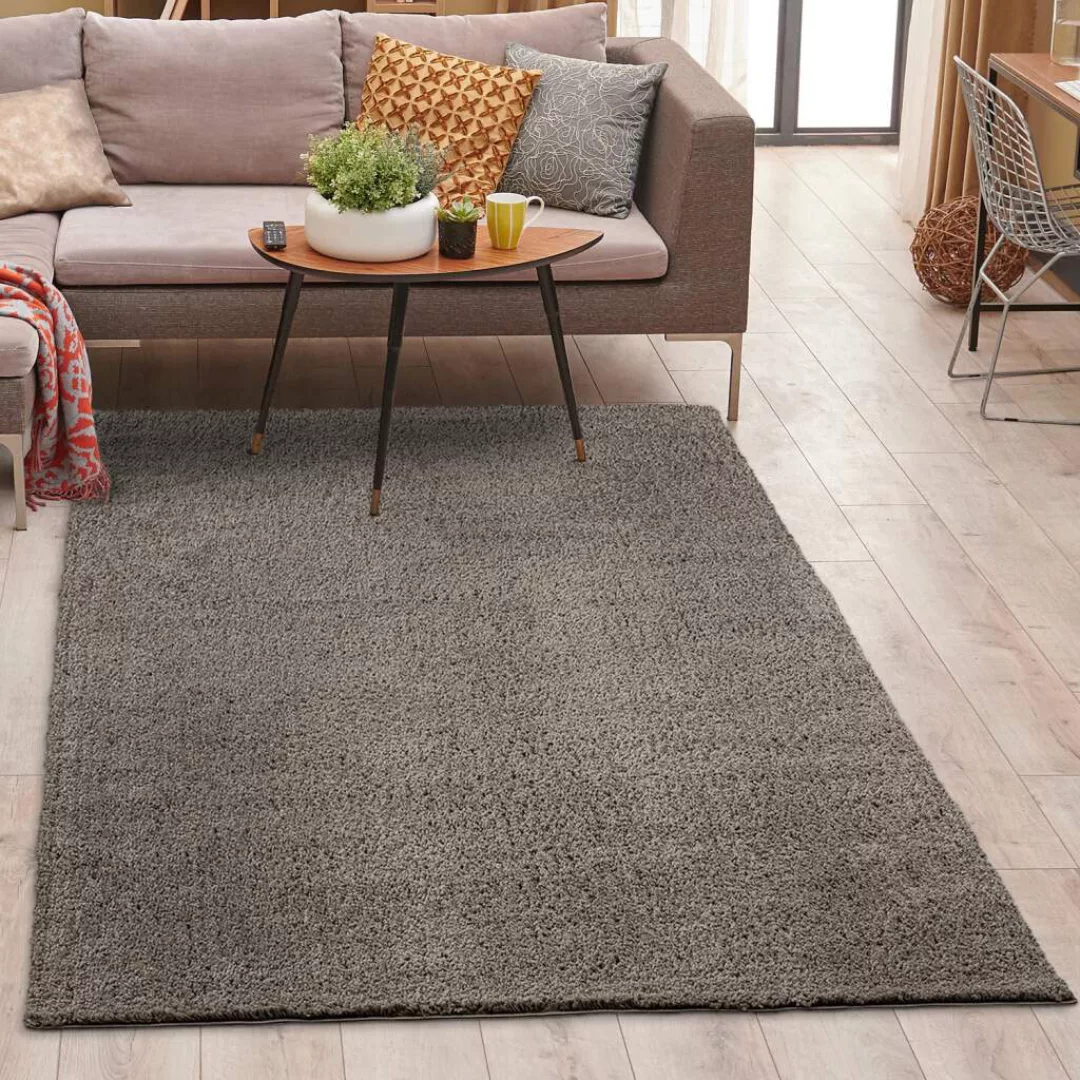 Carpet City Hochflor-Teppich »Plainy«, rechteckig, 30 mm Höhe, Shaggy Polye günstig online kaufen