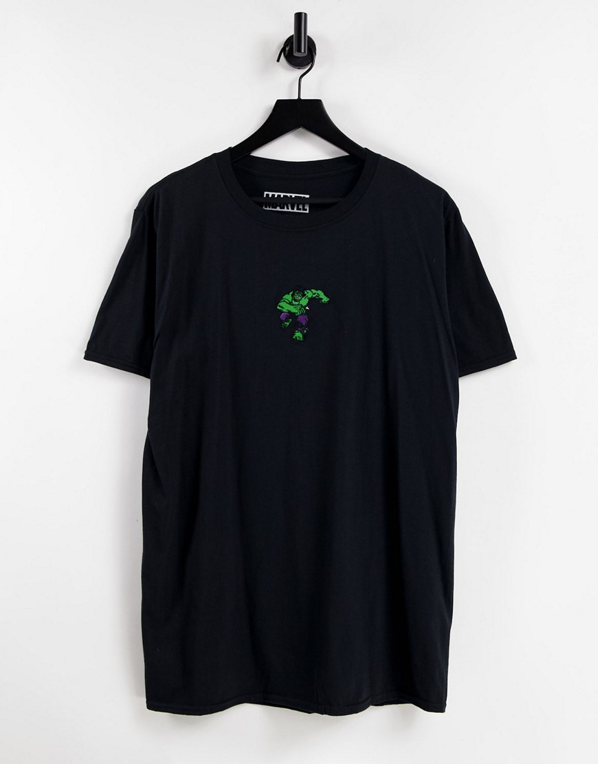 Oversize-T-Shirt mit Hulk -Stickerei-Schwarz günstig online kaufen