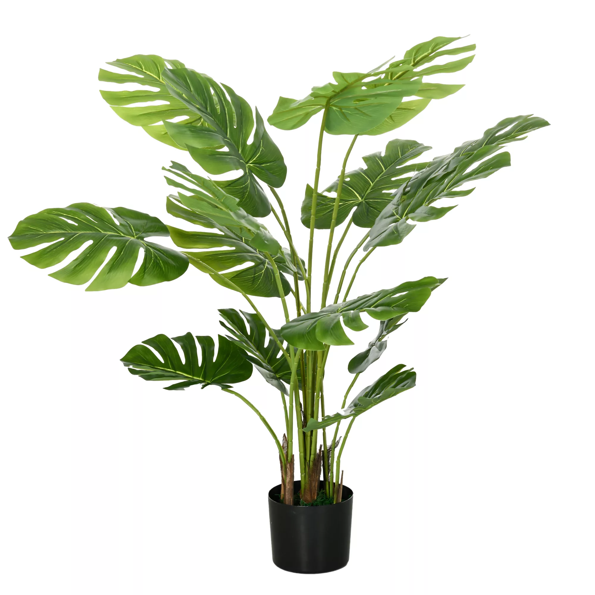 HOMCOM Künstliche Monstera 120cm Kunstpflanze mit Übertopf und PE-Moos, täu günstig online kaufen