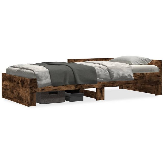 vidaXL Bett Bettgestell ohne Matratze Räuchereiche 90x190 cm Holzwerkstoff günstig online kaufen