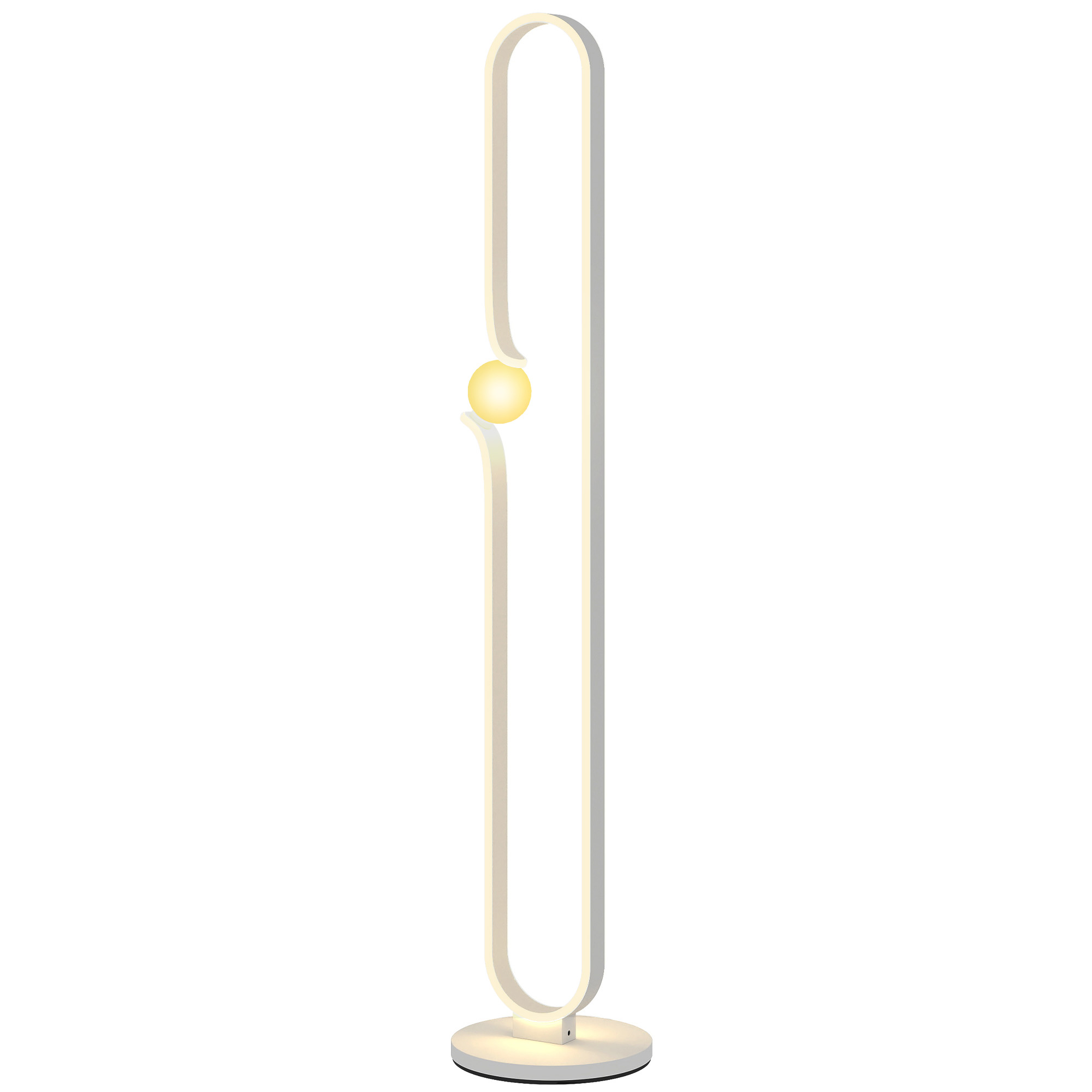 HOMCOM LED Stehleuchte, Dimmbar Stehlampe, Standleuchte mit Nachtlicht, Fuß günstig online kaufen