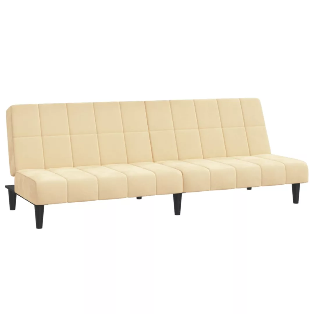 Vidaxl Schlafsofa 2-sitzer Creme Samt günstig online kaufen