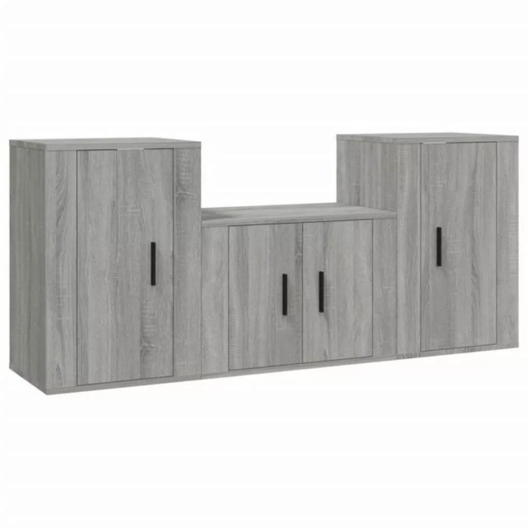 Vidaxl 3-tlg. Tv-schrank-set Grau Sonoma Holzwerkstoff günstig online kaufen