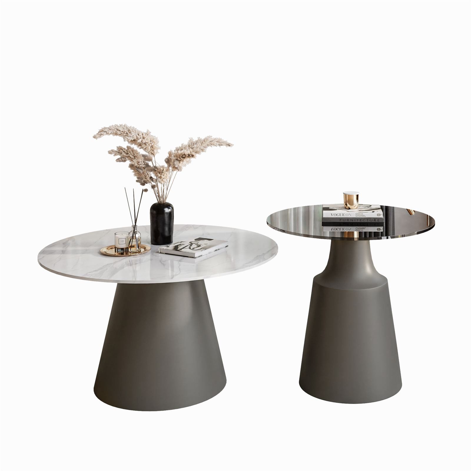 Lookway Couchtisch CHANTELLE 2in1 eleganter Runder günstig online kaufen