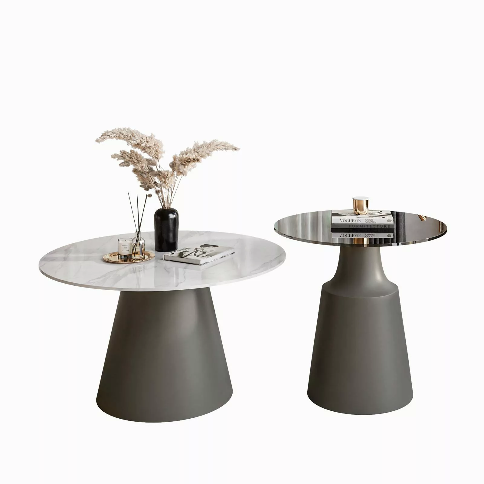 Lookway Couchtisch CHANTELLE 2in1 eleganter Runder günstig online kaufen