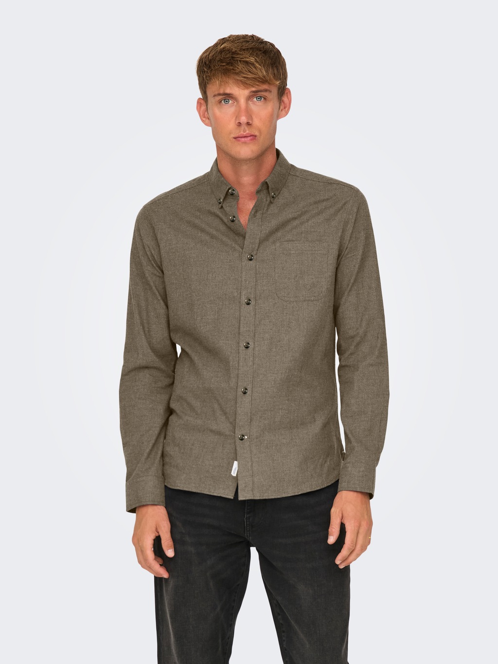 ONLY & SONS Langarmhemd "ONSROAD LIFE REG MELANGE LS SHIRT NOOS" günstig online kaufen