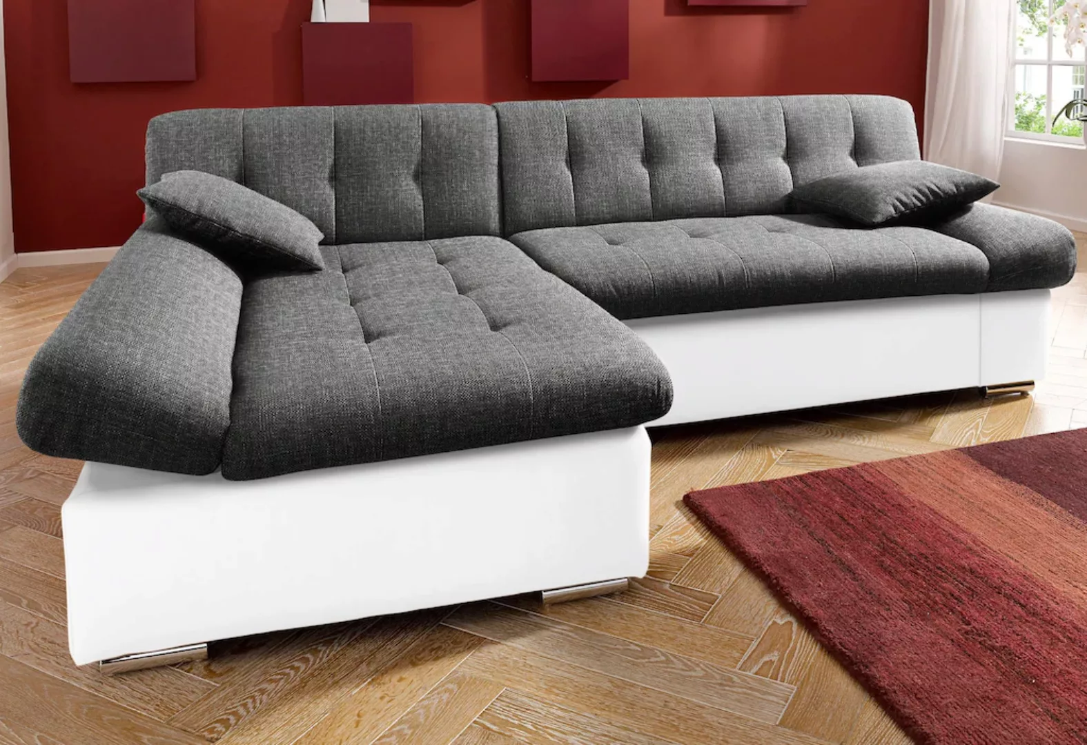 TRENDMANUFAKTUR Ecksofa "Reggae, modern und bequem, aktueller Materialmix, günstig online kaufen