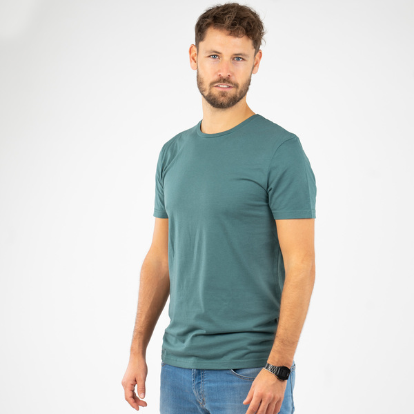 Basic T-shirt Aus Biobaumwoll-mix, Bordeaux/petrol günstig online kaufen