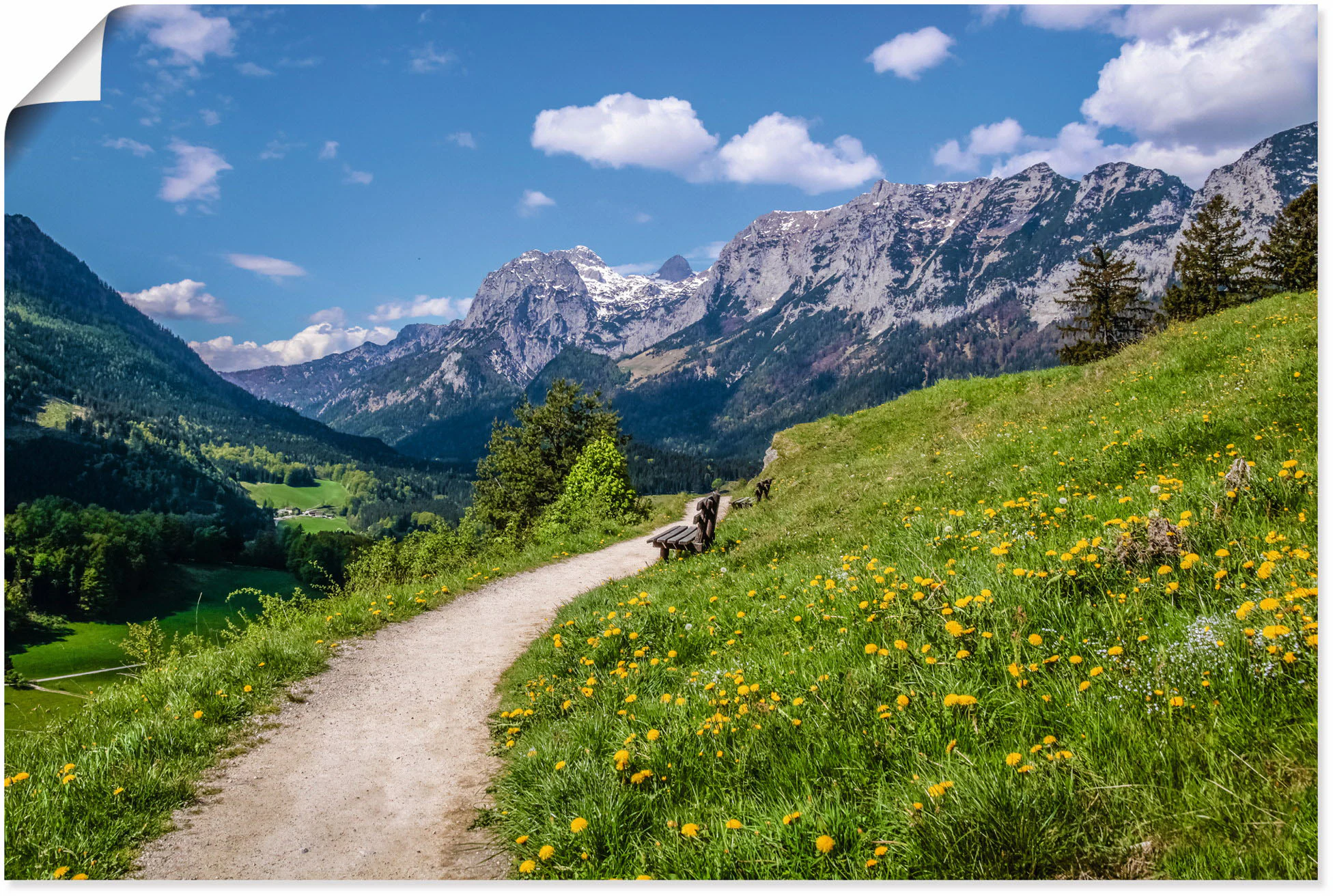 Artland Poster »Wanderweg bei Ramsau in Oberbayern«, Berge & Alpenbilder, ( günstig online kaufen