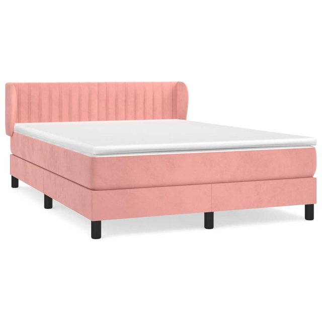 vidaXL Boxspringbett, Boxspringbett mit Matratze Rosa 140x200 cm Samt günstig online kaufen