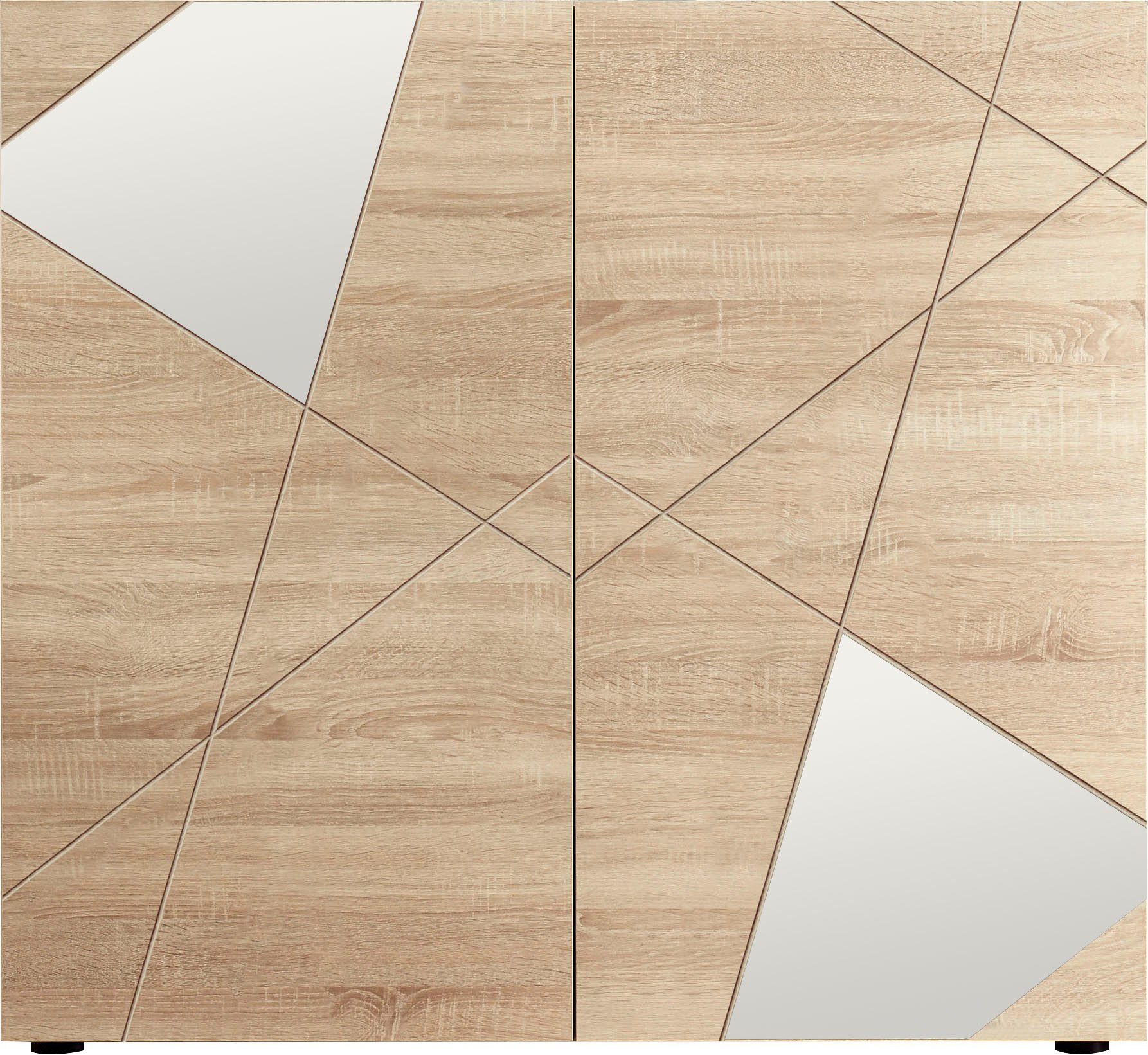 INOSIGN Highboard "Vittoria", Breite 121 cm, Front mit Siebdruck und Spiege günstig online kaufen