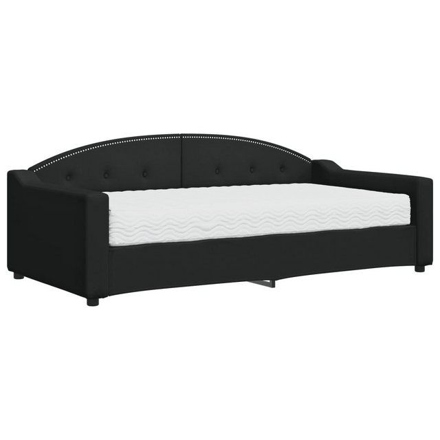 vidaXL Gästebett Gästebett Tagesbett mit Matratze Schwarz 90x190 cm Stoff B günstig online kaufen