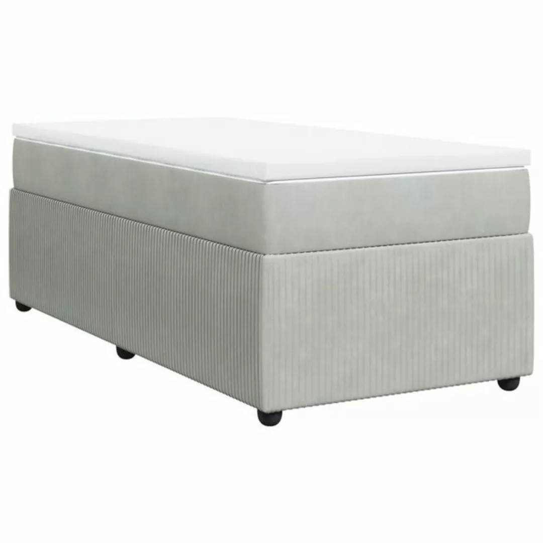 vidaXL Bett Boxspringbett mit Matratze Hellgrau 80x200 cm Samt günstig online kaufen